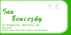 ida beniczky business card